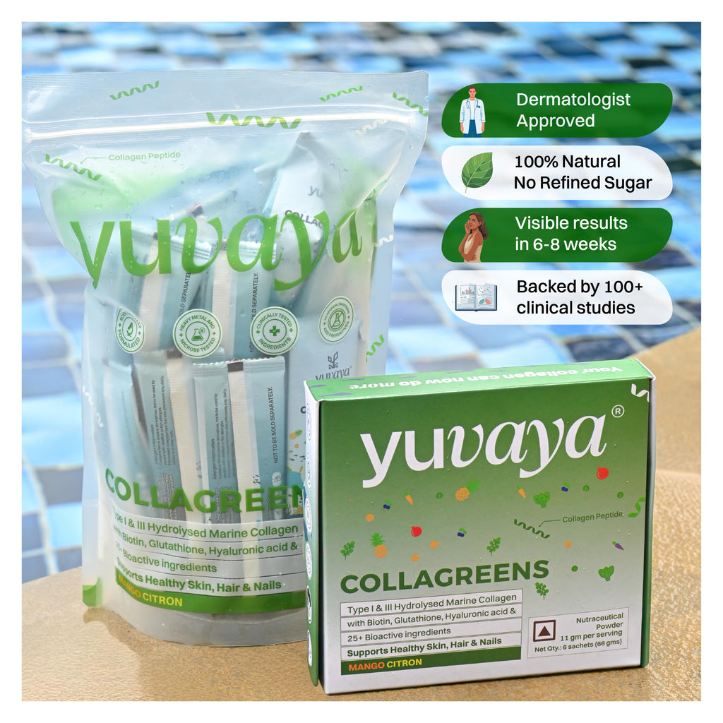Yuvaya Collagreens 60-day value bundle 56 sachets- 616 grams